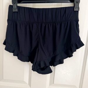 Free People Black Shorts Elastic Waist Athletic Shorts Size M